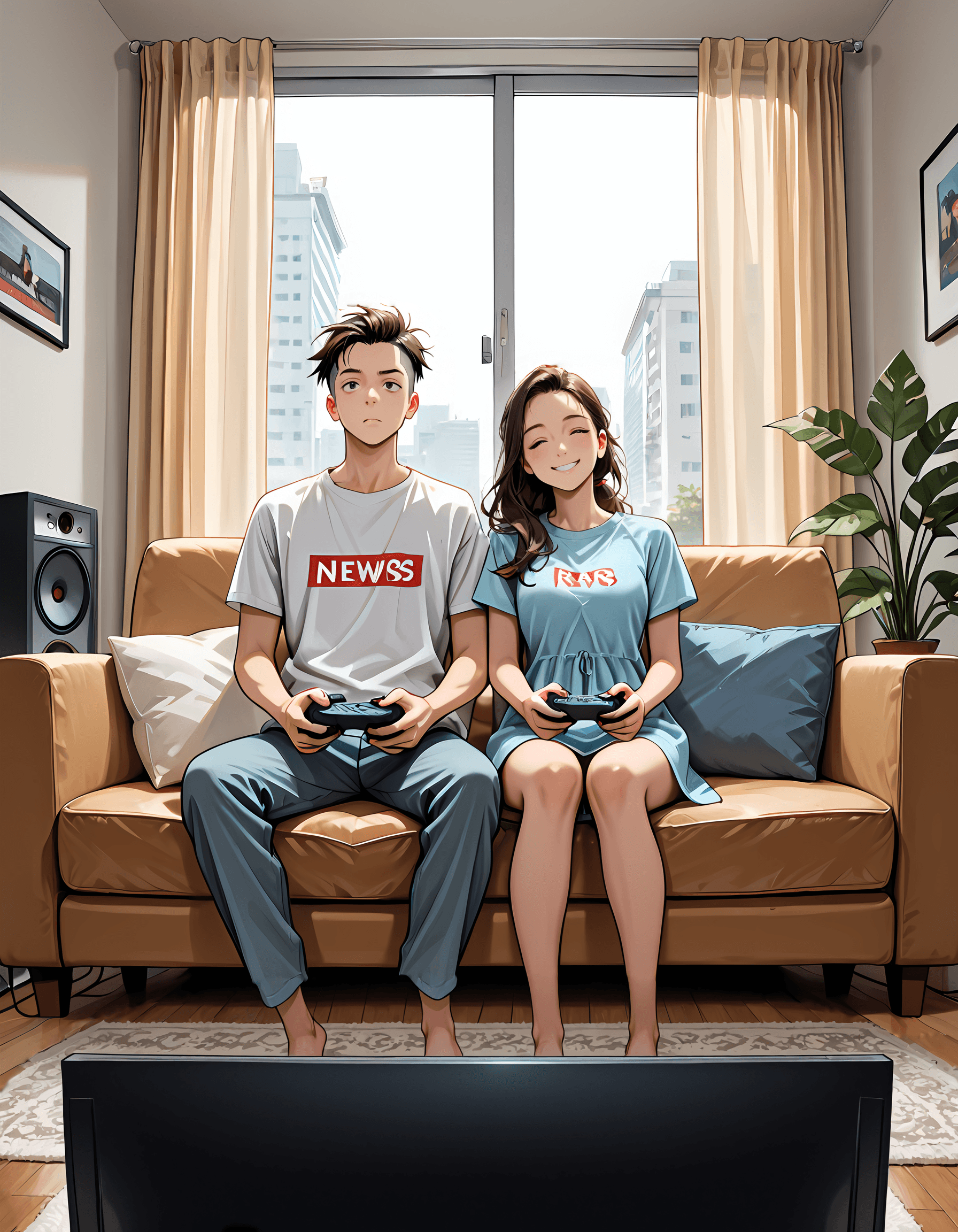 Netflix 'n' Chill [ILLUSTRIOUS] Watching TV concept