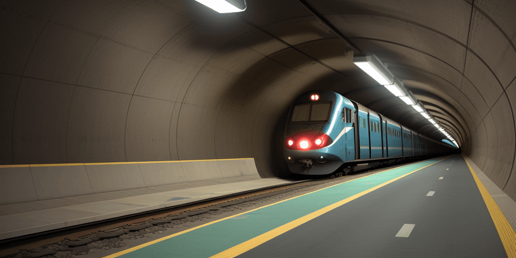 AI generated: Train in a tunnel