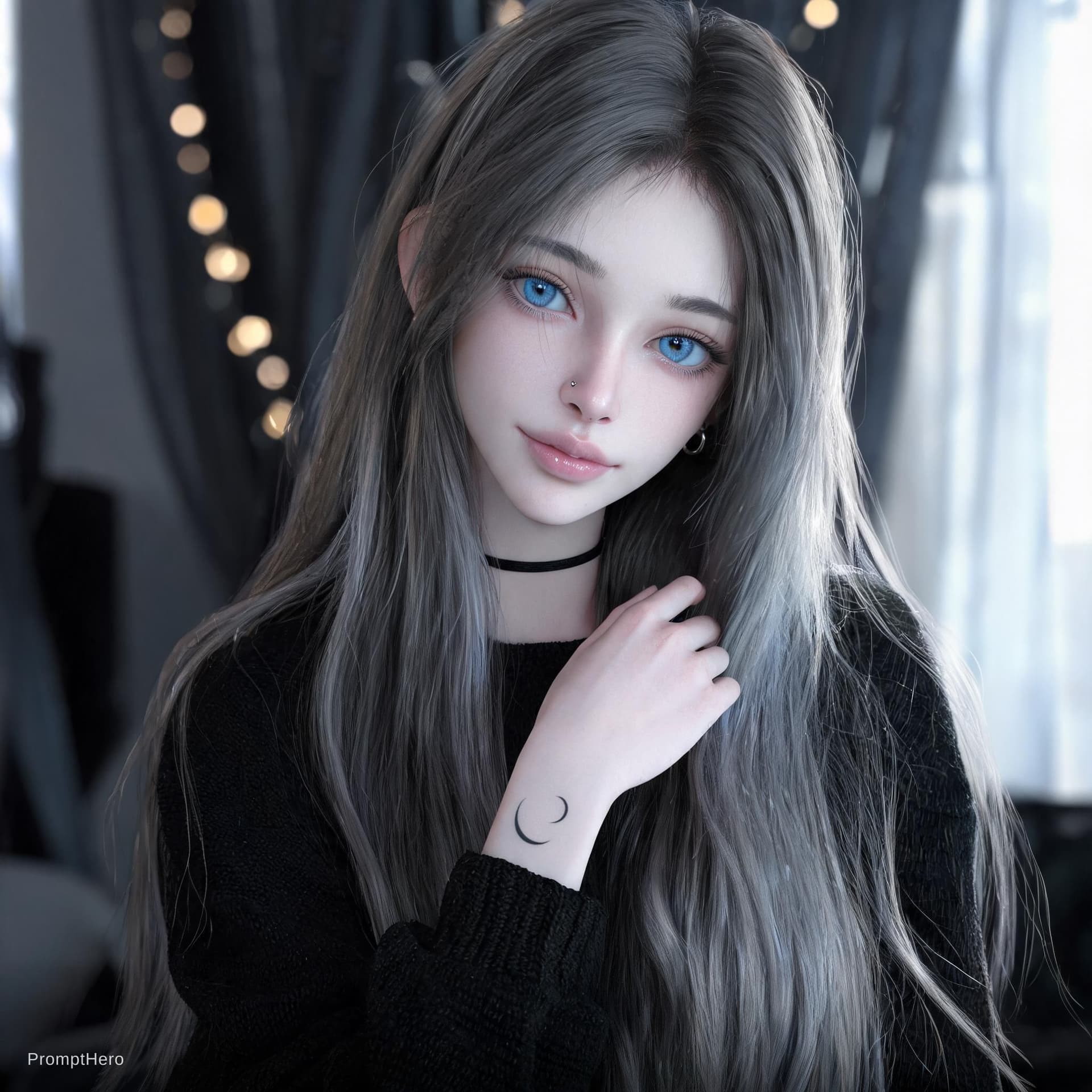 AI generated: Create an ultra-realistic, high-quality Instagram-style photograph of a very thin, petite, and cute ...