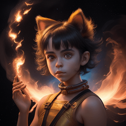AI generated: cinematic portrait of a young beautiful and cute anthropomorphic female monkey with a monkey tail, k...