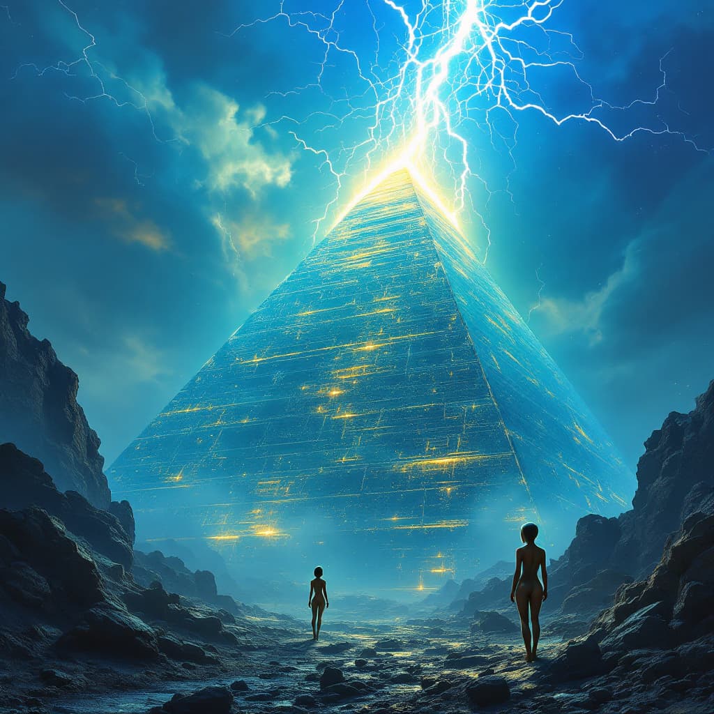AI generated: After realizing it is a great place to build clear pyramids, which are surreal, trippy, and highly d...
