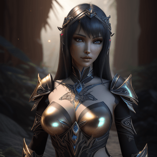 AI generated: Daz3d 3d vray cryengine totalrender 32k UHD Aelora Shadowdancer a stunning mesmerizing captivating b...