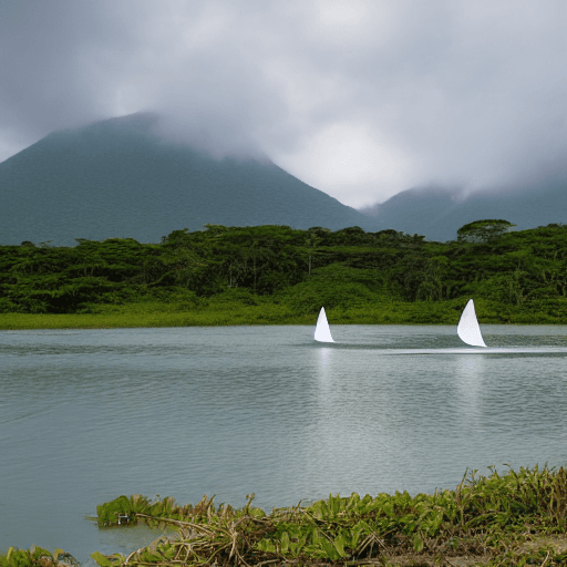 AI generated: Una rosa blanca flotando en el lago azul de Ypacaraí 