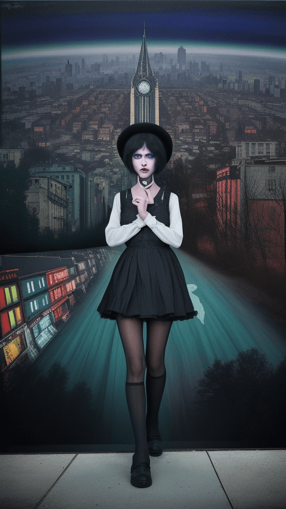 AI generated: horror landscapes and cityscapes impressionistic ist art style folk art in an impressionistic style ...