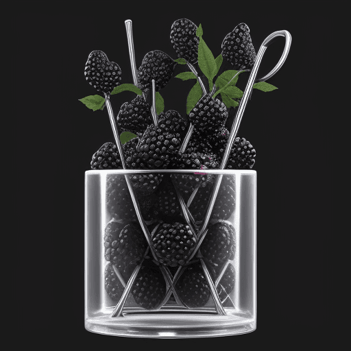 AI generated: high resolution blackberry canes with a transparent background
