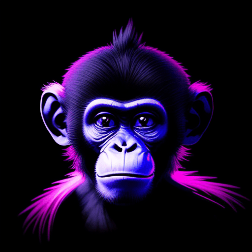 AI generated: Blacklight monkey illustration