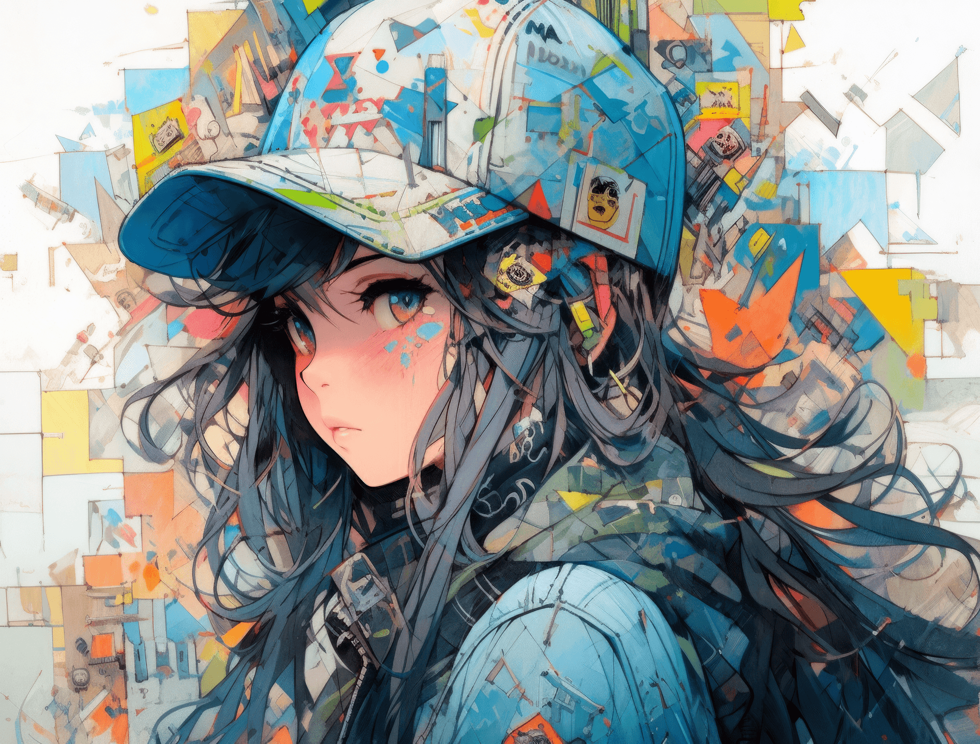 AI generated: an art piece of a colorful woman, in the style of david choe, lush baroque still lifes, alice pasqui...