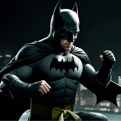 AI generated: Batman in karate, 4k,ultra hd 