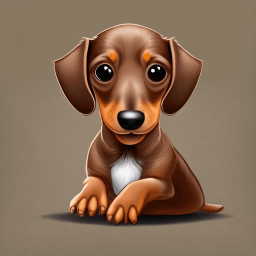 AI generated: cute brown Dachshund smiling and waving, realistic style