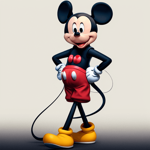 AI generated: Mickey Mouse walking and holding his stomach