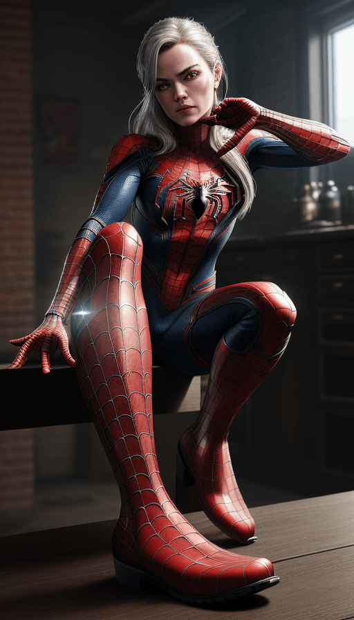 AI generated: boots on the table with the design and character of Spiderman boots is gold and red
dark, no waterma...