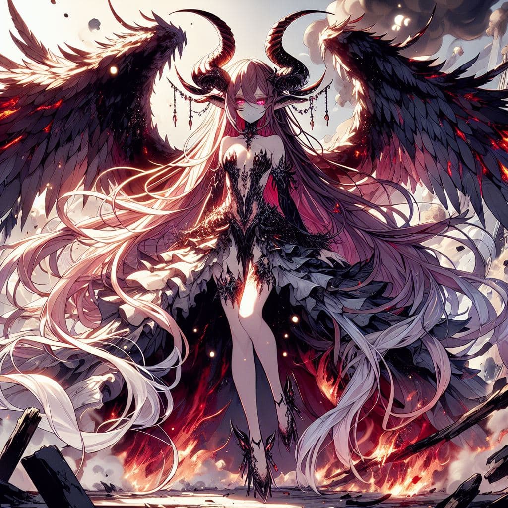 AI generated: illustration, manga style, solid manga colors, wide angle, highly detailed, full-length body shot: a...
