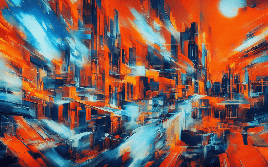 AI generated: A captivating futuristic painting that showcases a surreal, cinematic world. The scene features towe...