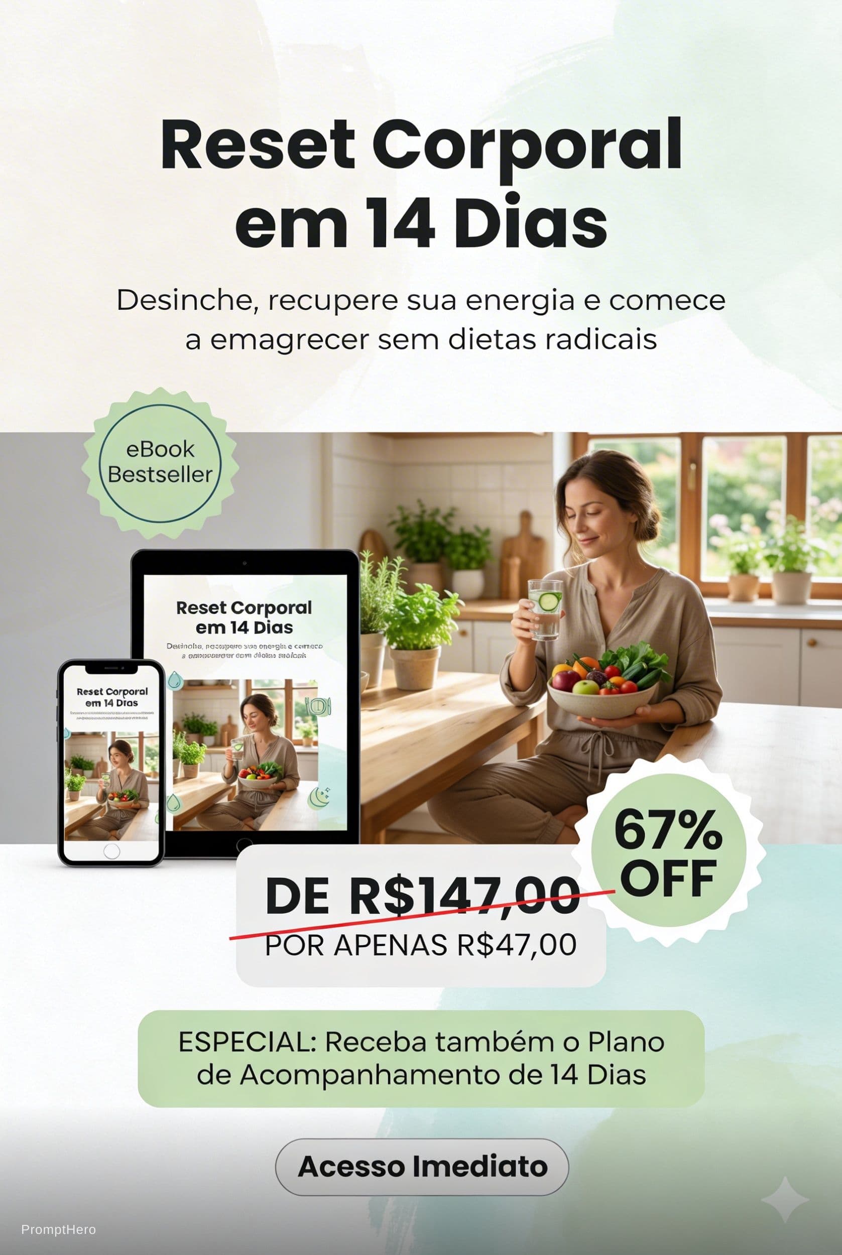 AI generated: Crie um banner promocional para checkout de ebook digital em português brasileiro.
Estilo limpo, mod...