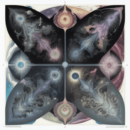AI generated: cosmological chart fused with geological chart fused with sonic chart, Miho Hirano, zehlong xu, Wayn...