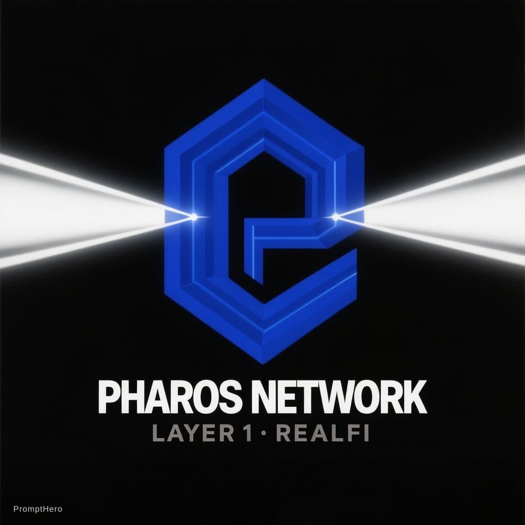 AI generated: A premium NFT artwork faithfully matching Pharos Network's official brand identity, deep pitch-black...