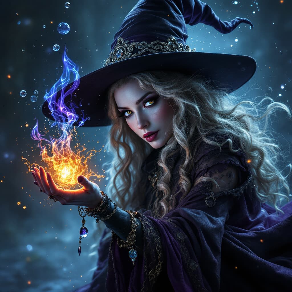 AI generated: Hyper realistic gorgeous sorceress doinga hadnjob