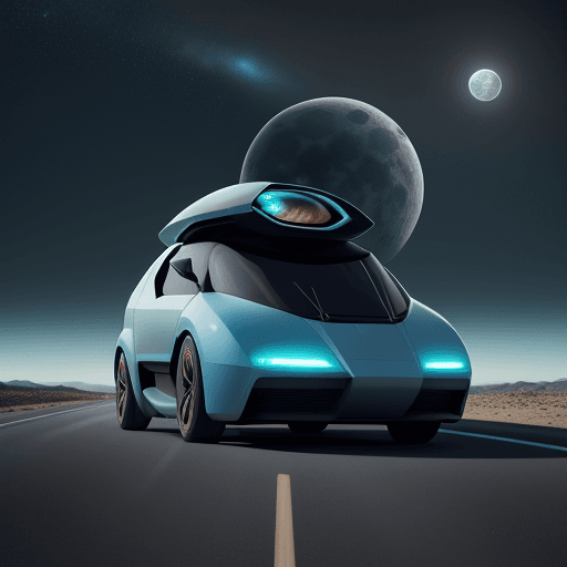 AI generated: Render futuristic environment with a modern car, drawing inspiration from (Eglon van der Neer:0. 91)...