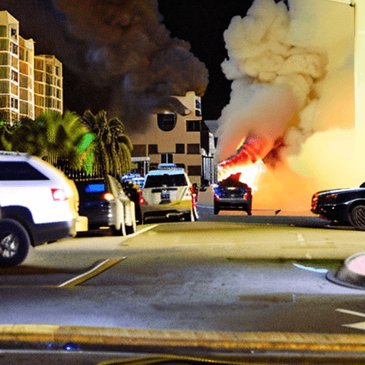 AI generated: Dui explosions and escalating smoke columns from the surrounding residential buildings in the city, ...