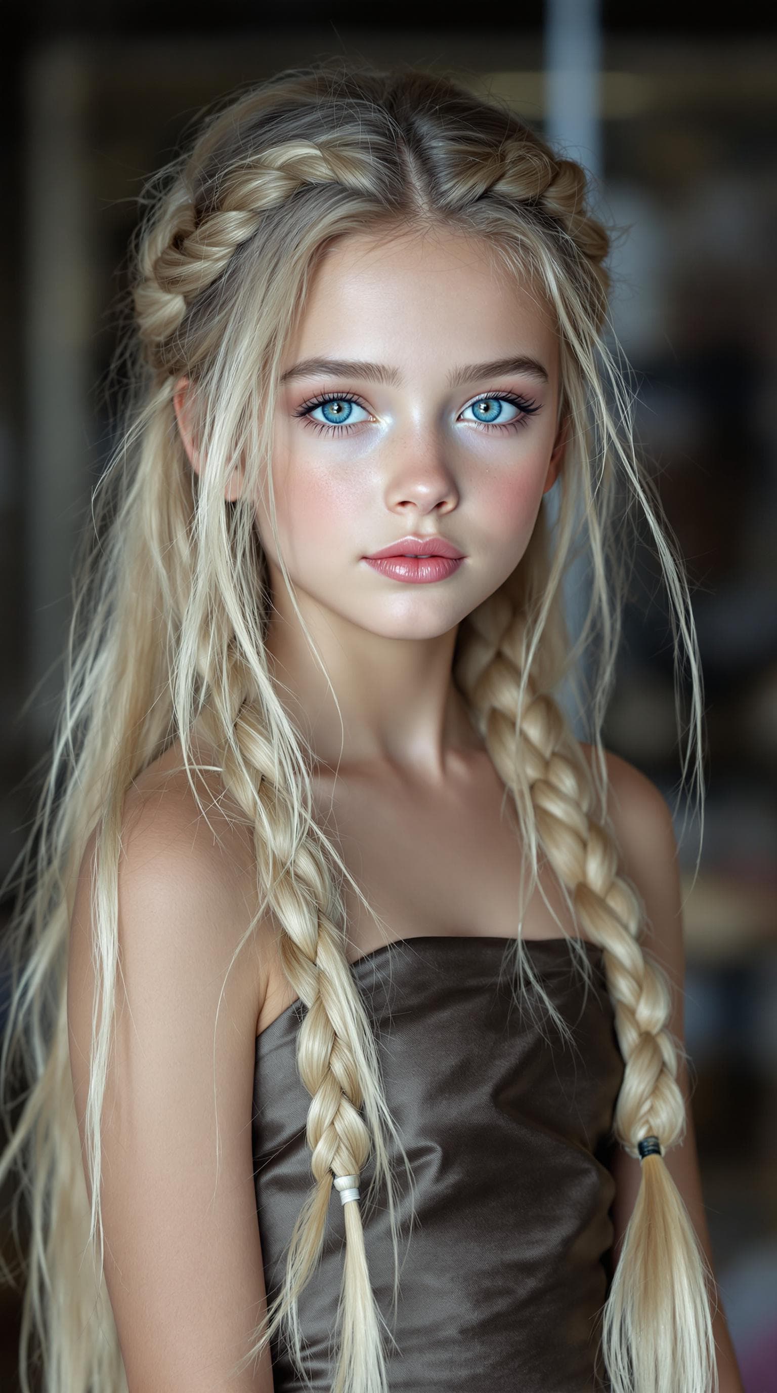 AI generated: a professional photo of a exceptionally of the most beautiful angelic girl in the world, (age 11), j...