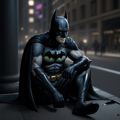 AI generated: Batman homeless , with out money,4 k , ultra HD 