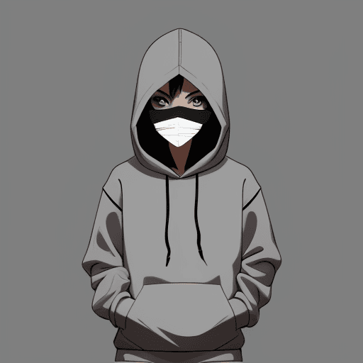 AI generated: Create, A character wearing gray hoodie, simple, vector, design, 