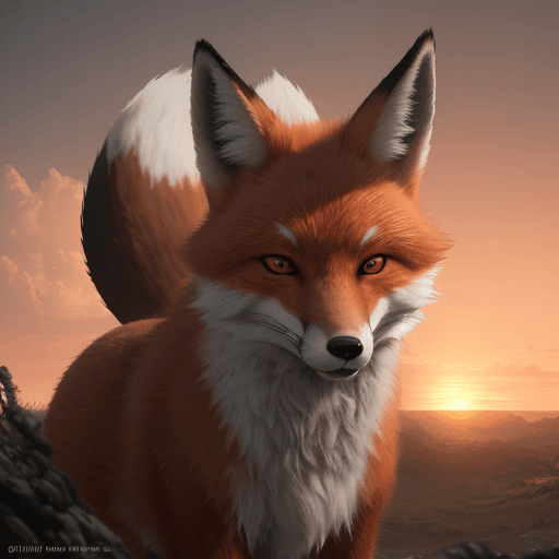 AI generated: Photo of a ultra realistic аluffy fox, dramatic light, pale sunrise, cinematic lighting, battered, l...