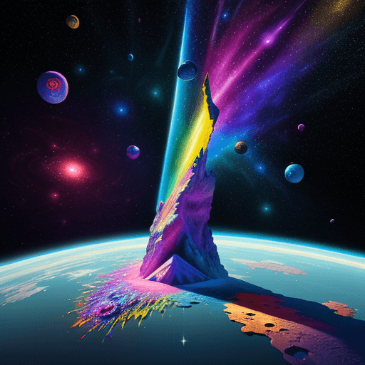 AI generated: Hyper realistic colourful dimension, fantasy, space, 8k