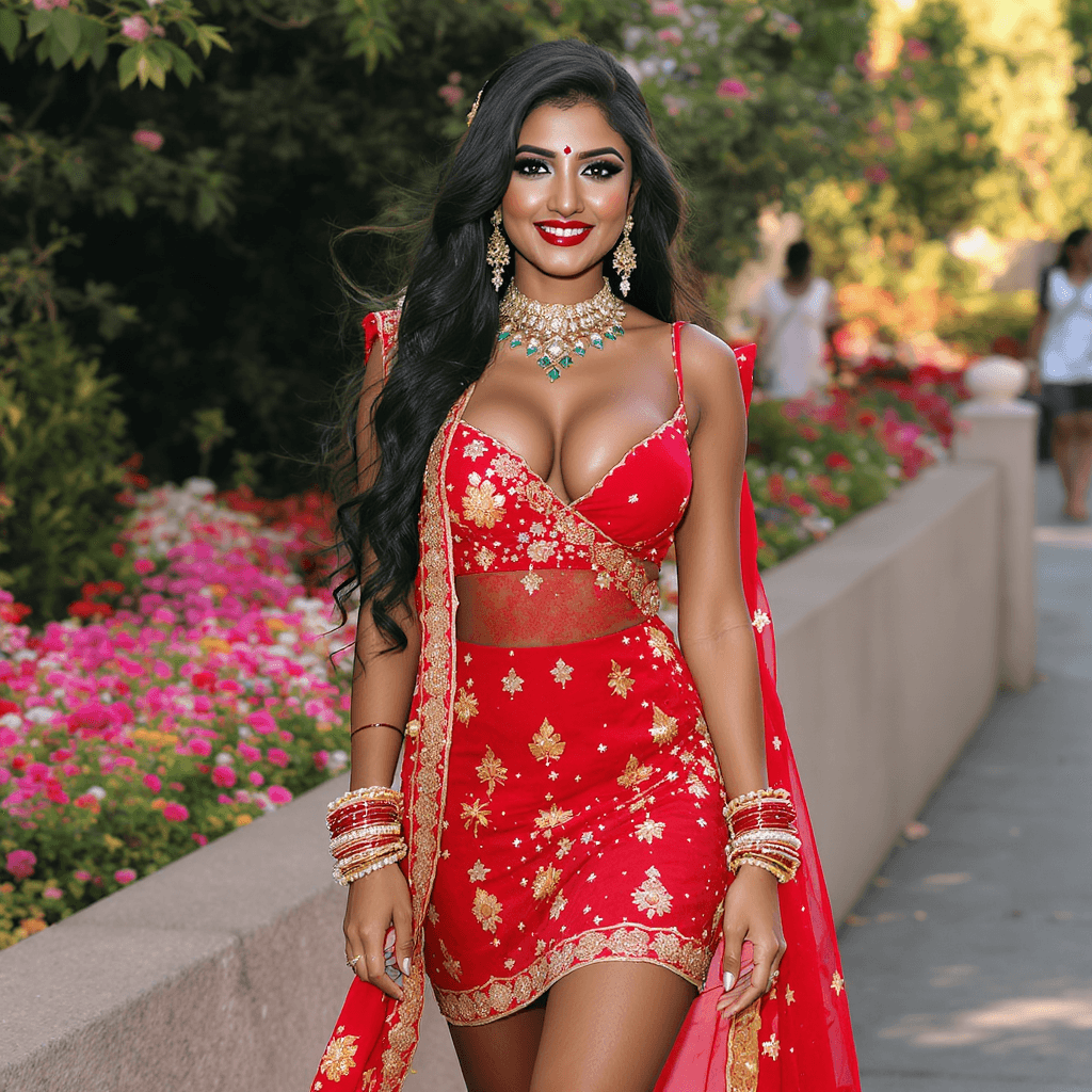 AI generated: busty indian in micro mini dress