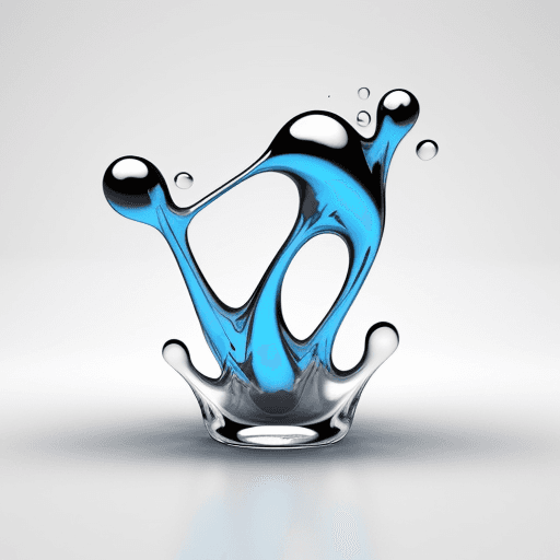 AI generated: abstract 3d object in the form of a liquid with highlights on a white background