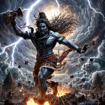 AI generated video: शकर जी का तांडव करते हुए वीडियो जिसमे सम्पूर्णा  ब्रम्हांड धरती हिलती हुई दिखाती है 