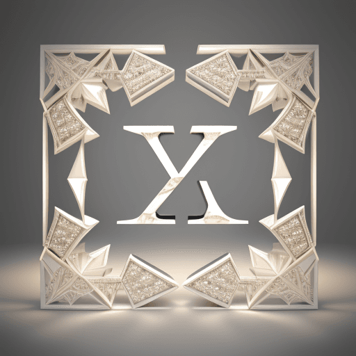 AI generated: epic cut-out letters with diamonds, capital letter C, white, 3d, harmonious proportions, intricate d...