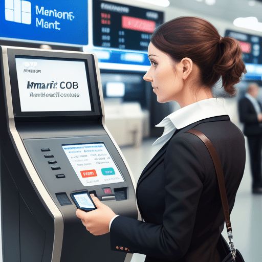 AI generated: paying at a terminal with different payment methods eg. credit card , smart watch, mobile phone, sma...