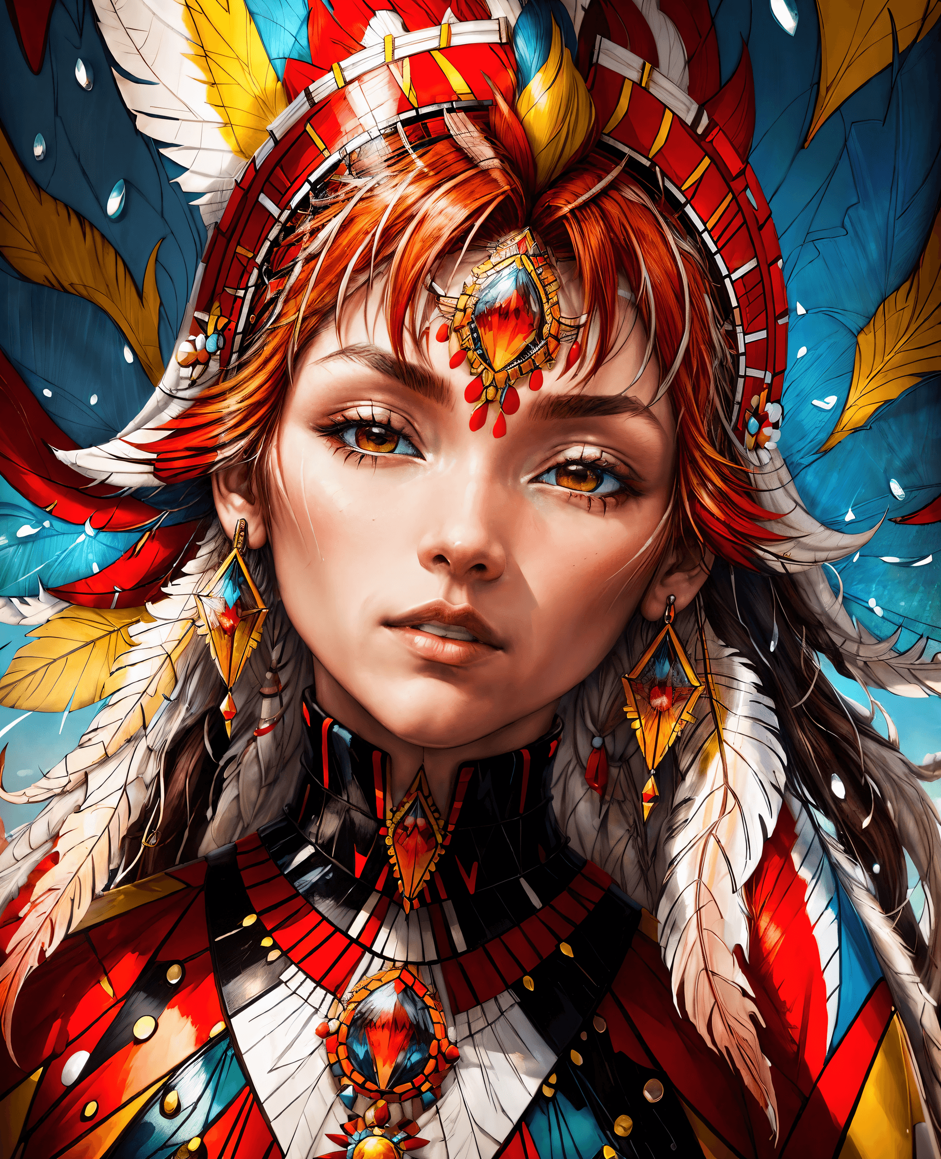 AI generated: stained_glass, <lyco:stained_glass_v1:0.9>, a painting of a extremely psychedelic portrait of a nort...