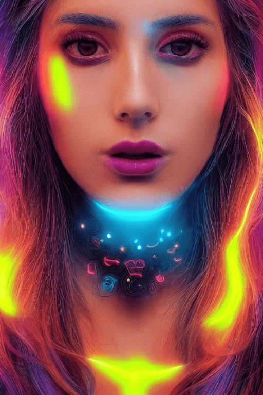 AI generated: <lora:openjourneyLora_v1:0.75>| <lora:synthwavepunkLora300:0.25>| neon light sign in design of face ...