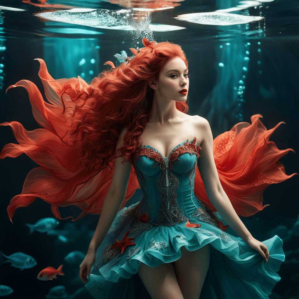 AI generated: girl underwater