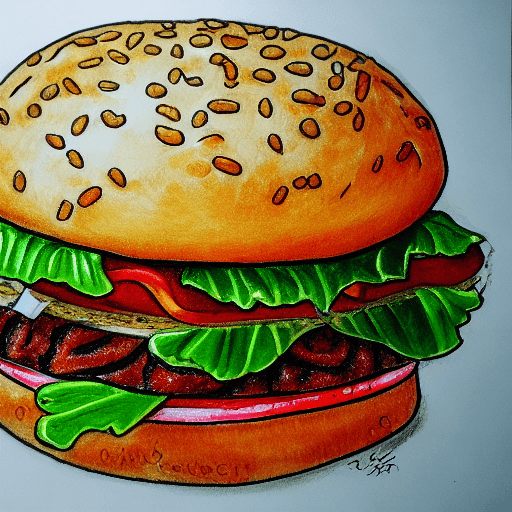 AI generated: draw a hamburger