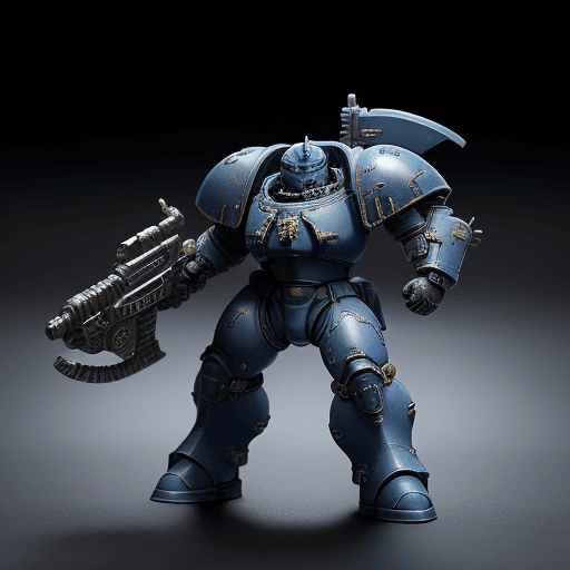 AI generated: future spacemarine army in blue armor, 8k 