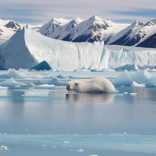 AI generated: OSO POLAR EN MEDIO DE GLACIAR 