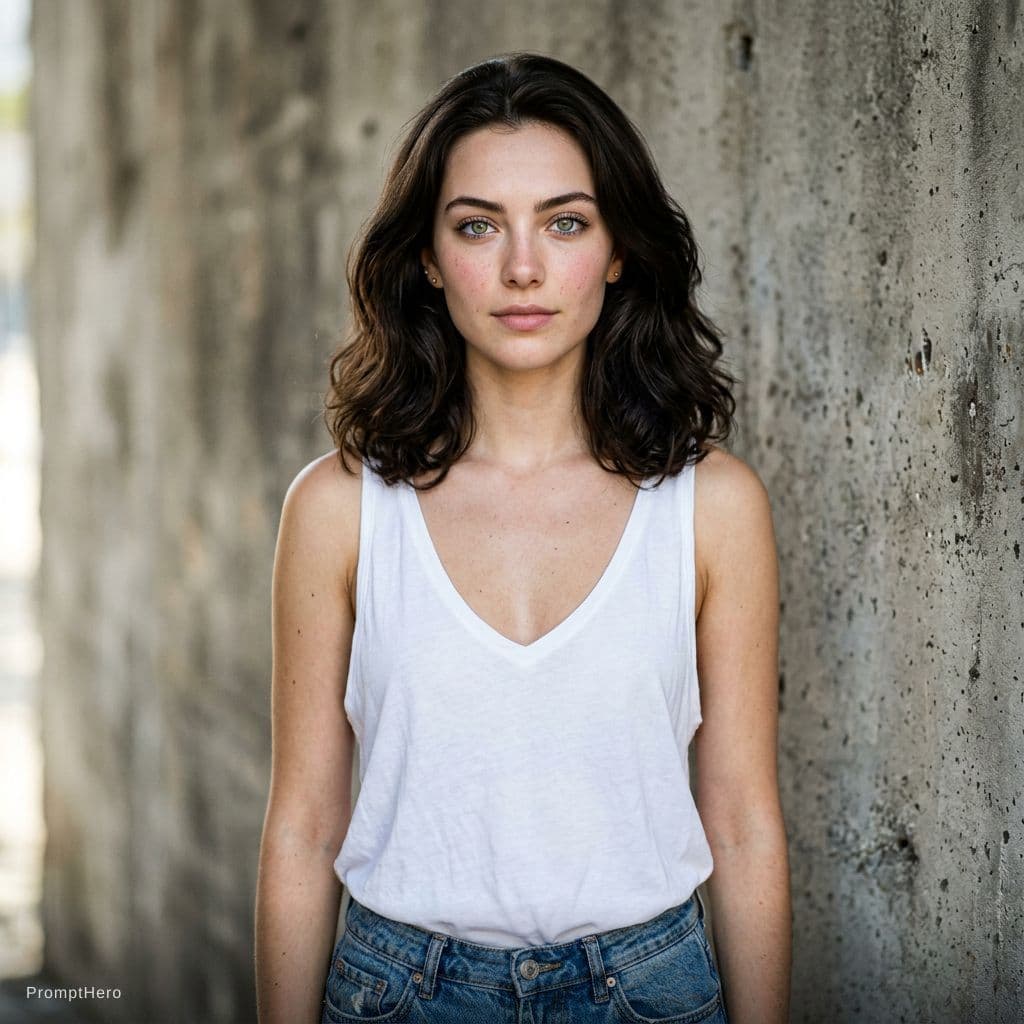 AI generated: A highly realistic portrait of a woman who genetically resembles the same person as a male counterpa...