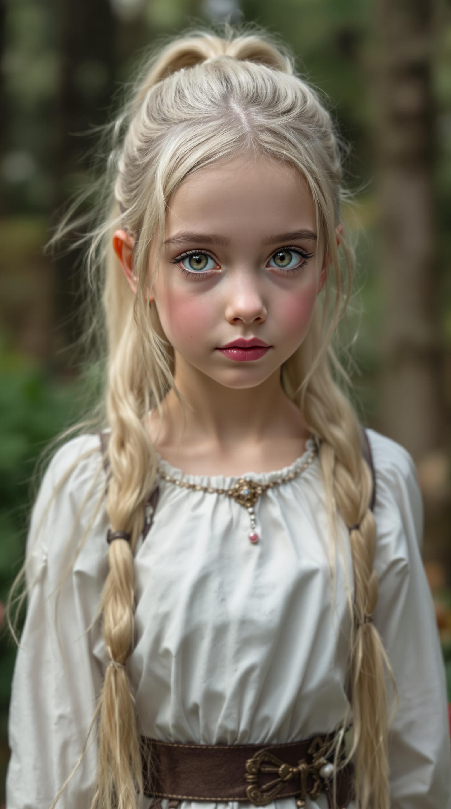 AI generated: A photo realistic of a exceptionally beautiful Ukrainian (age 7) girl (futuristic),(masterpiece), (r...