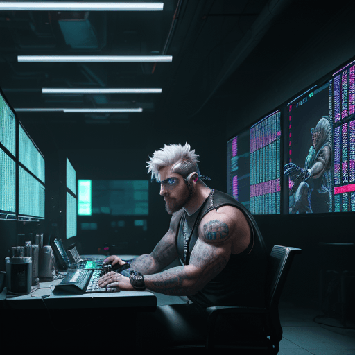 AI generated: Hyper realistic eye level exterior photo of The Trading room is digital art dim, with only the white...