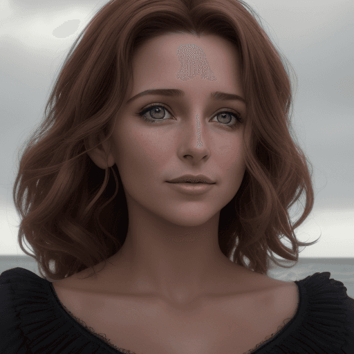 AI generated: Breathtaking cinematic photo of a 30 year old girl with cheveux bruns and yeux marrons, heureux, exp...