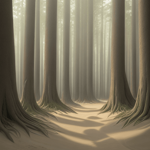 AI generated: beach sand forest 