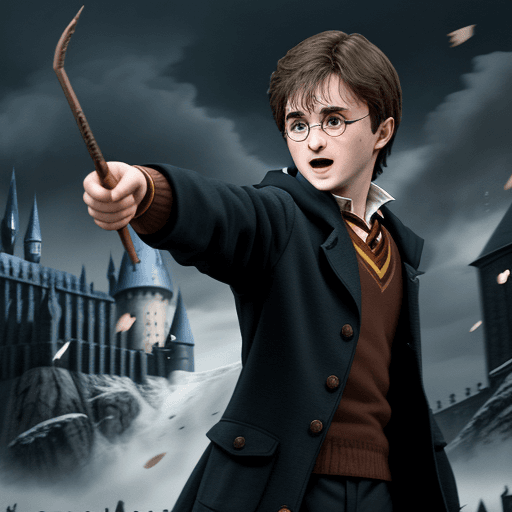 AI generated: harry potter batalla varita