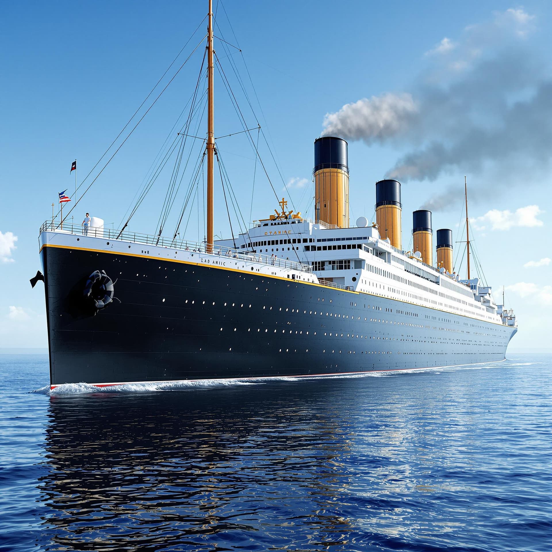 AI generated: A breathtaking depiction of the Titanic, the iconic early 20th-century ocean liner, portrayed during...