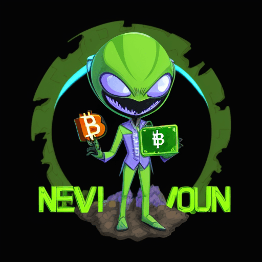 AI generated: png, vector. green alien, holding bitcoin. background nevada, area 51.