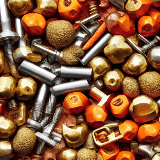 AI generated: Nuts, bolts and other seasonal vegetables, highly detailed photography