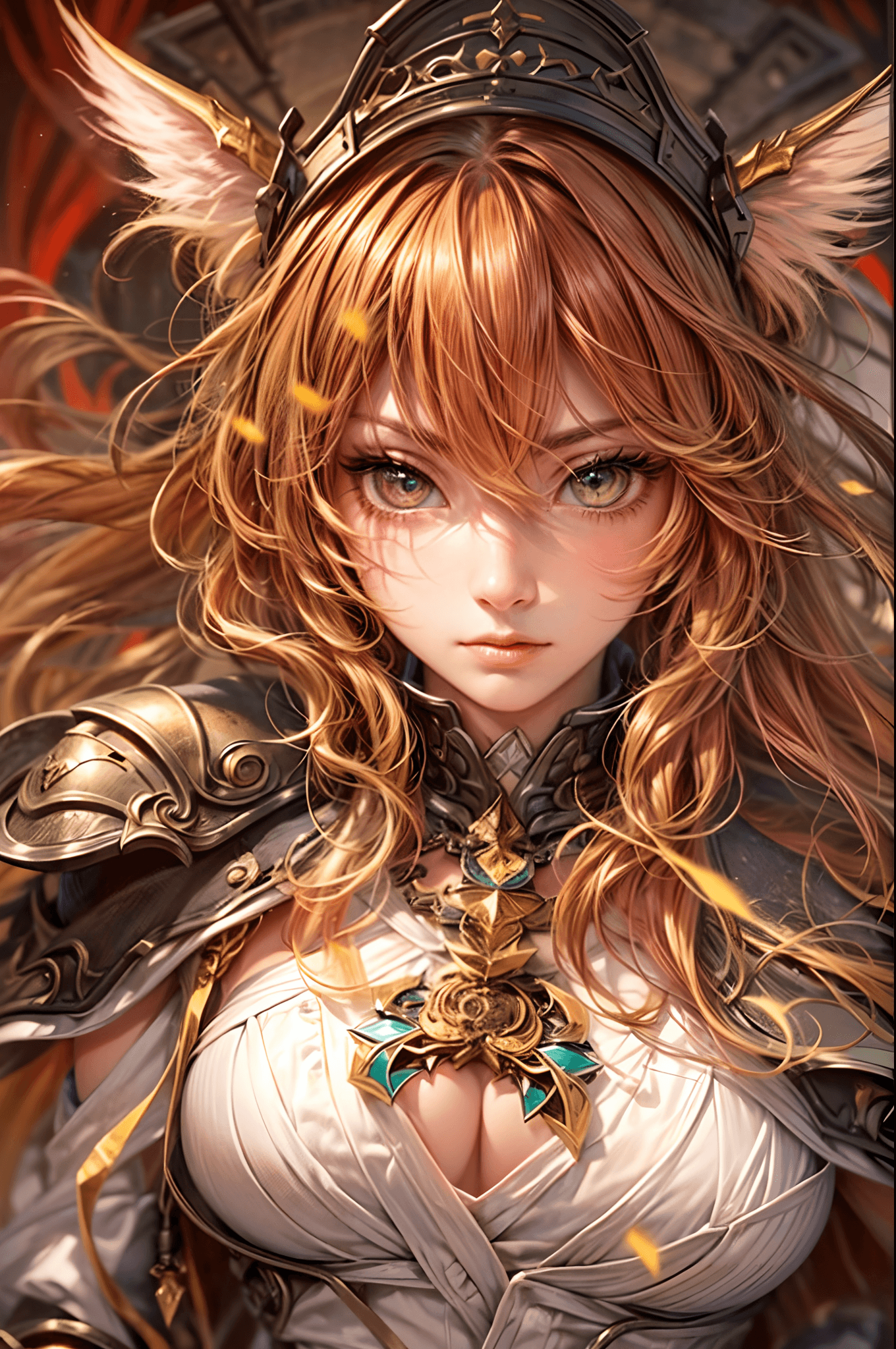 AI generated: (best quality,ultra-detalhado),centered,(Realistic) Raphtalia, (anime),(retrato),(vermelho e branco)...