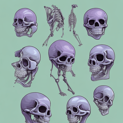 AI generated: A cute human full body skeletons in pastel hues, inspired in the style of greeting cards, in a digit...